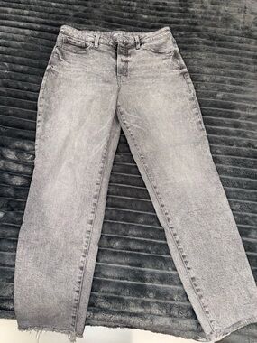 Old Navy Light Grey Straight-Leg Jeans